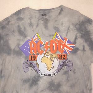 ACDC Band Crew Neck Short Sleeve Graphic Shirt Mens Size Extra Large XL Tie Dye